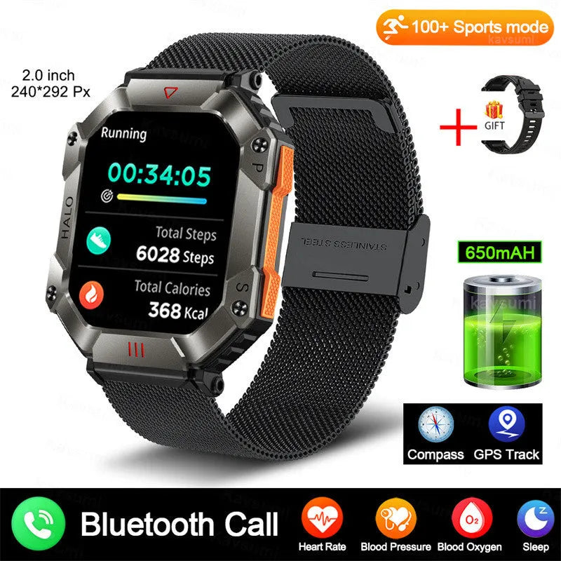 Android GPS fitness women's smart watch with black strap and waterproof display showing time and health metrics