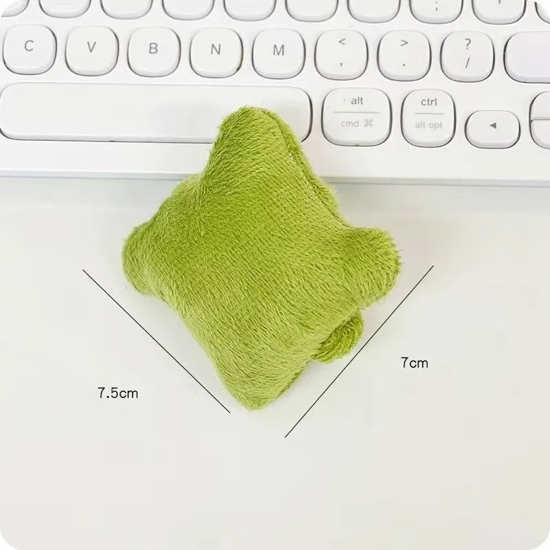 Plush wrist protector mouse pad mini pillow in blue, green, or pink colour options