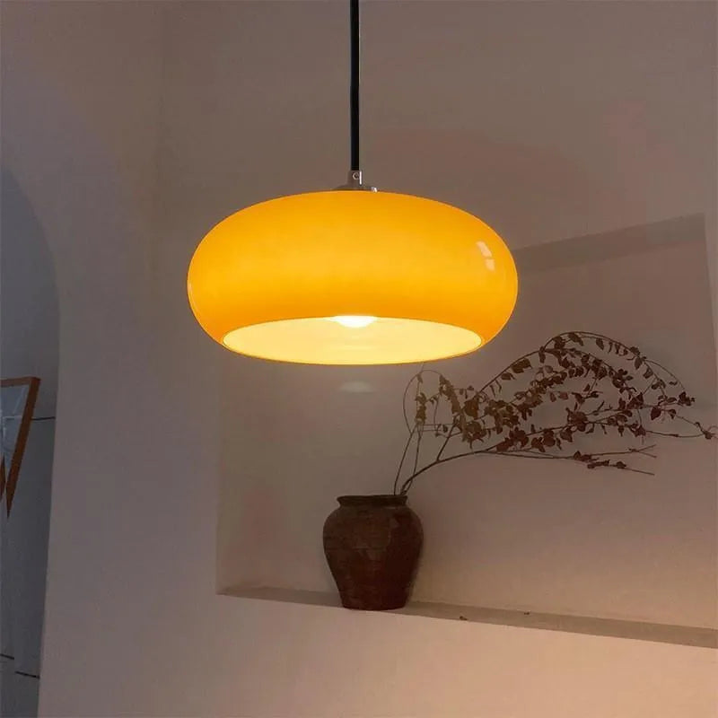 Bauhaus three headed egg tart pendant light in milk white glass for retro ceiling lighting