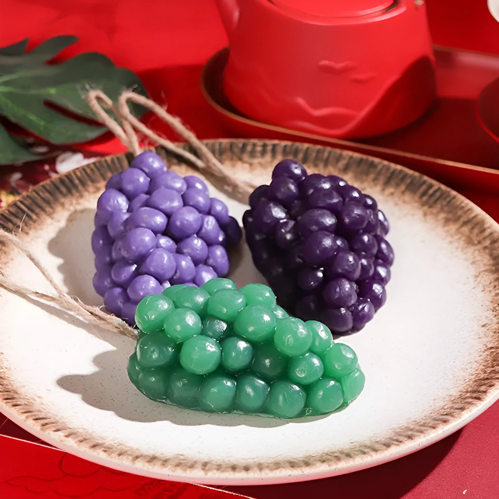 Purple and green grape cluster handmade soap bar, 80g net content