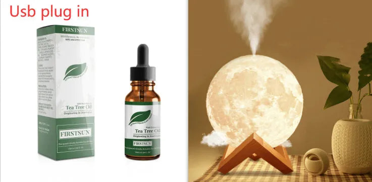 Lunar humidifier night light with 13cm ball design, USB charging port, and touch control