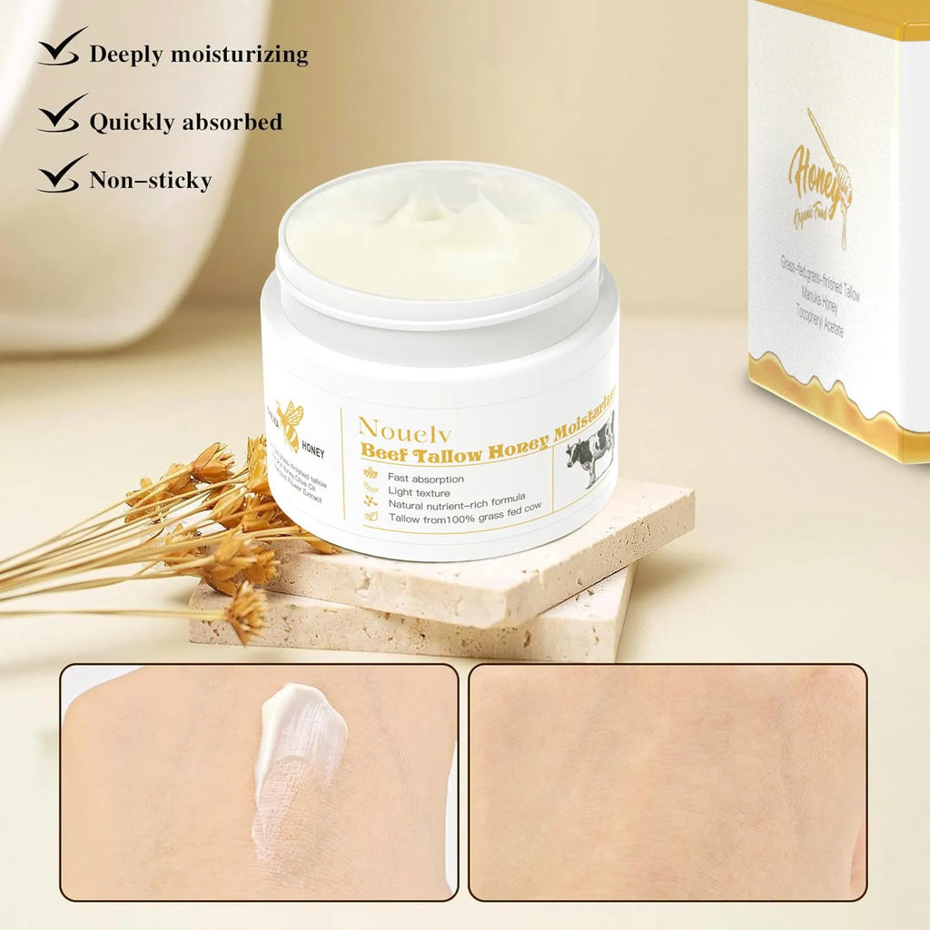 50g honey tallow moisturising cream jar for dry and combination skin
