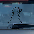 Black cartoon dog car wiper sticker showing dimensions 21cm by 33cm