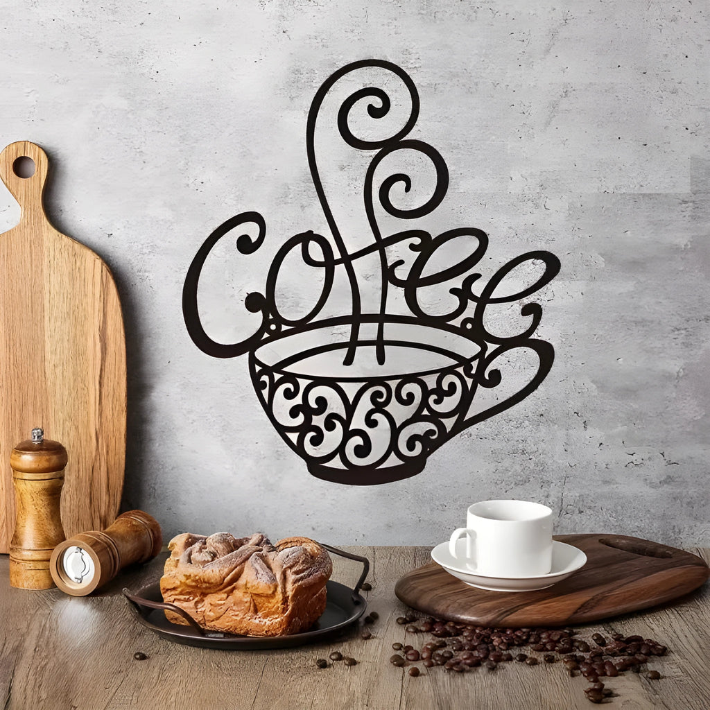 Black iron letter silhouette wall decoration modern metal artwork 26x28cm