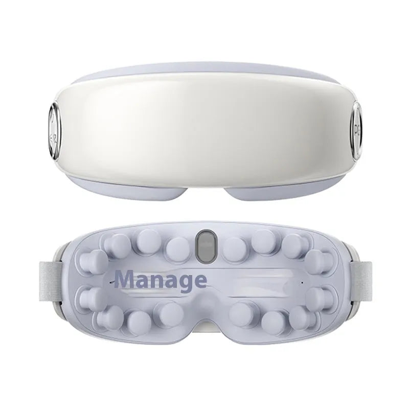 Bluetooth eye steam moisturising massage device in purplish grey, showing its compact rectangular shape.