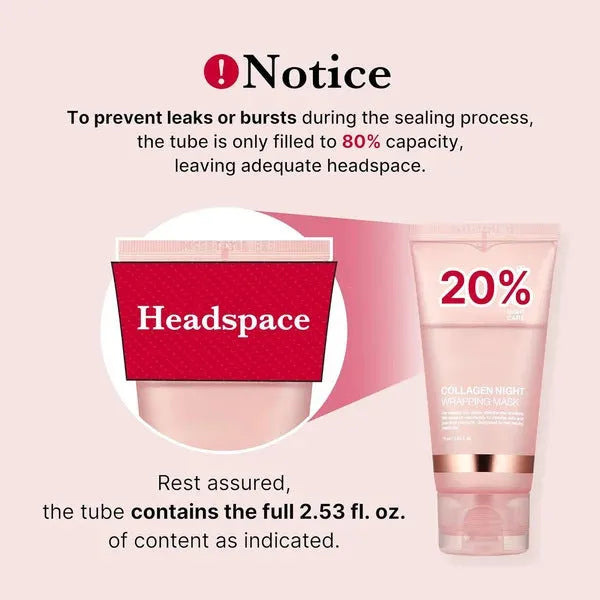 75ml collagen night face mask with application brush for firming and hydration