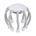 USB head massager with silicone claws showing black and white colour options