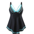 Plus size women's two-piece bikini swimsuit in quick-drying polyester fabric