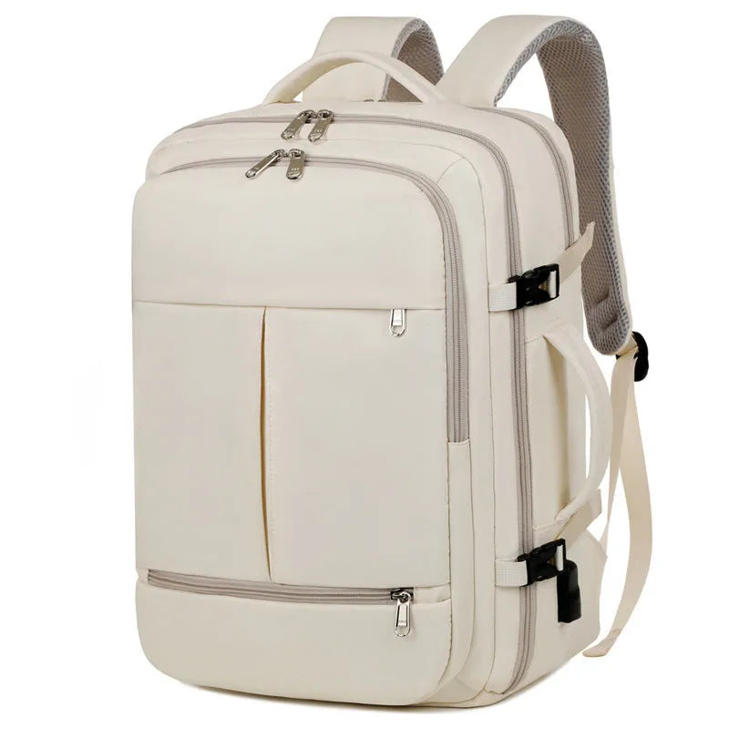 Large capacity business backpack in waterproof Oxford cloth with multiple pockets and 15.6 inch laptop compartment