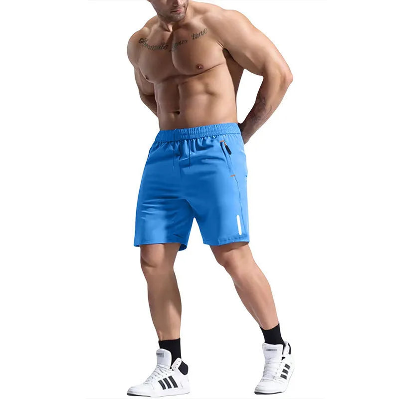 Men's elastic waist sports shorts in bamboo blend fabric shown in multiple colour options