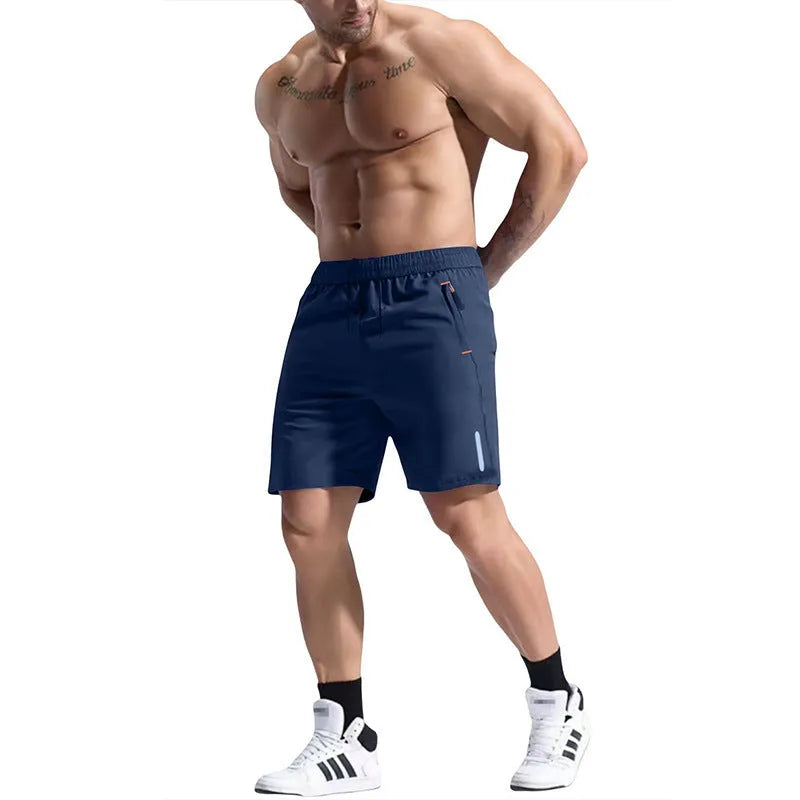 Men's elastic waist sports shorts in bamboo blend fabric shown in multiple colour options