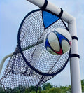 Portable black and yellow soccer training goal net for practice throwing drills