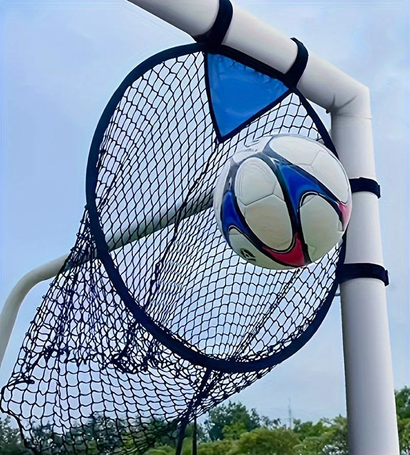 Portable black and yellow soccer training goal net for practice throwing drills