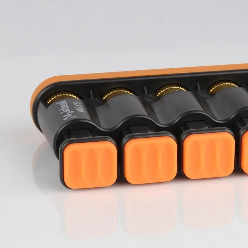 Grey and orange non-slip silicone finger trainer for hand muscle development