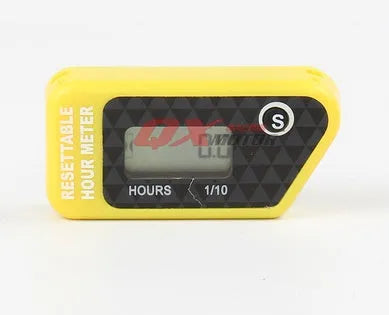 Black waterproof LCD maintenance timer for ATV motorcycle and marine engine service scheduling