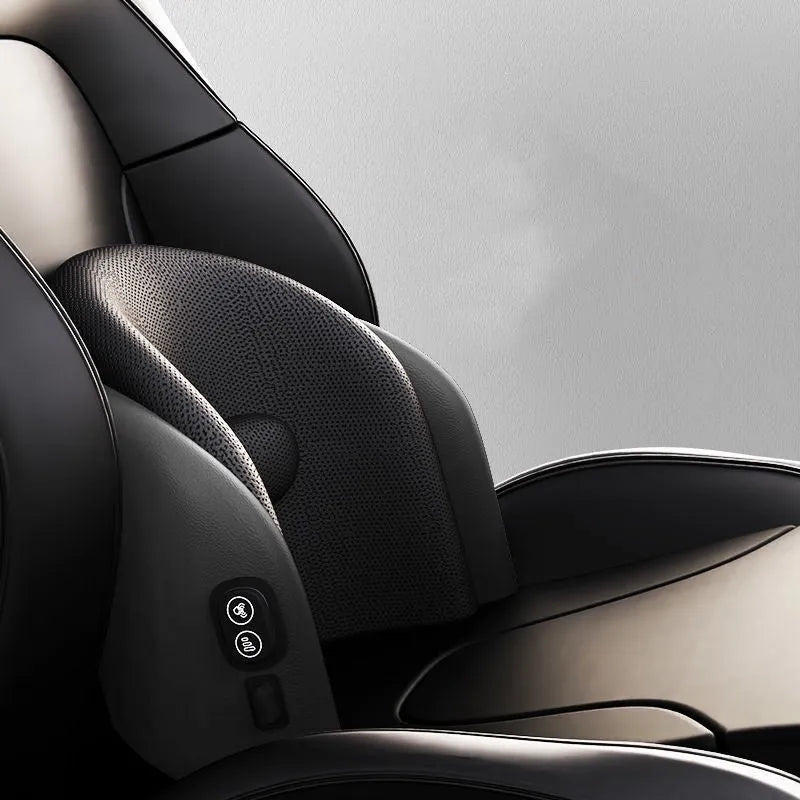 Car seat massage cushion with memory cotton filling in classic black, mocha brown and space grey colour options