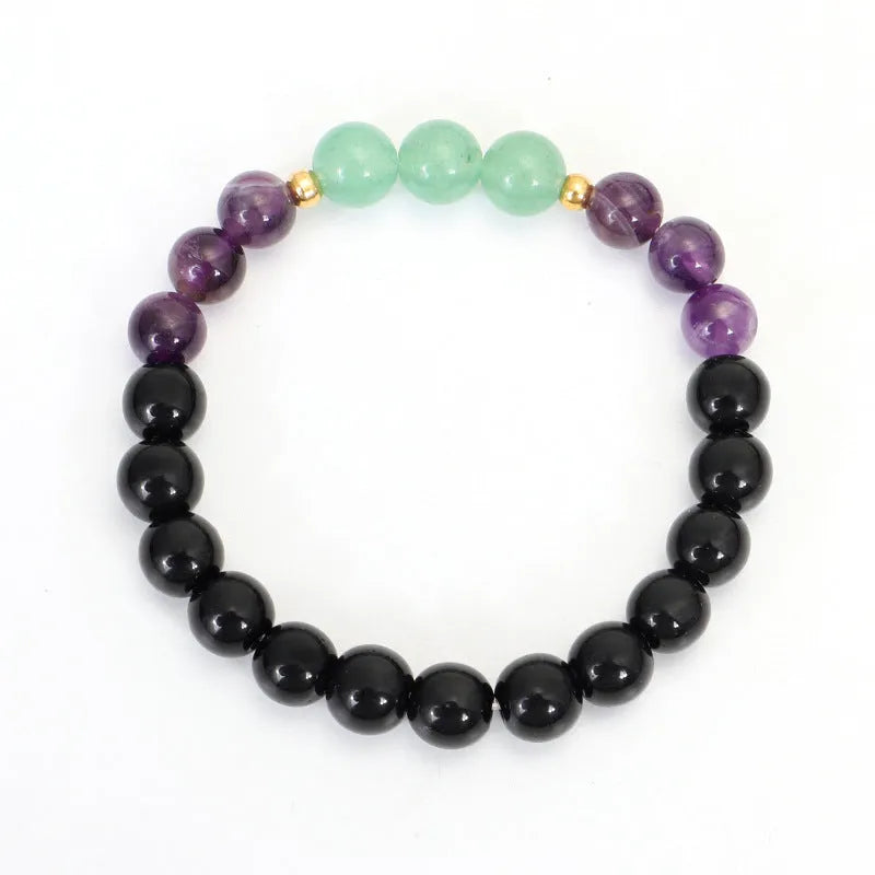 Donglong yoga lotus pendant necklace and bracelet set with stone beads
