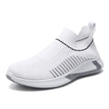 Men's mesh sock shoes with striped design, Flyknit upper, and lace-up front in black colour