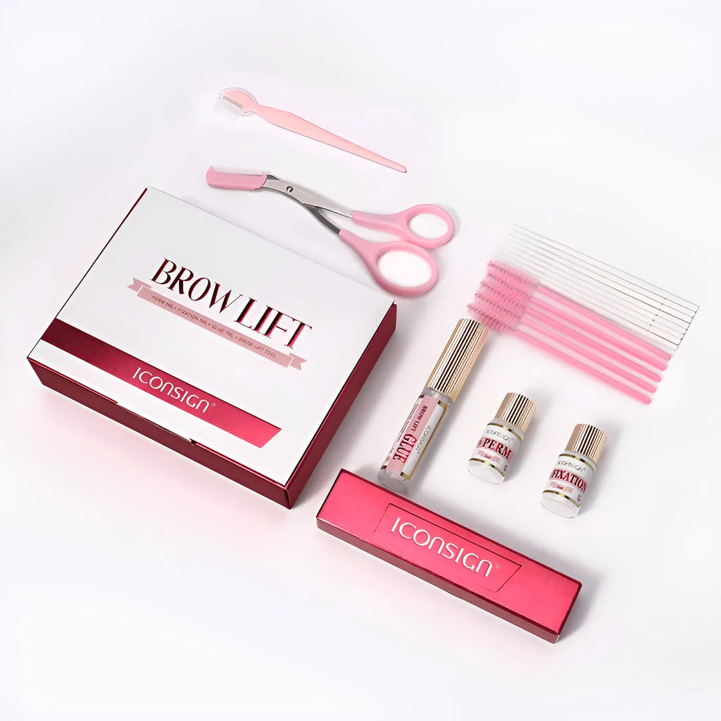 Pink eyebrow scalding suit keratosis remover and eyebrow perm set for eyebrow quick ironing treatment