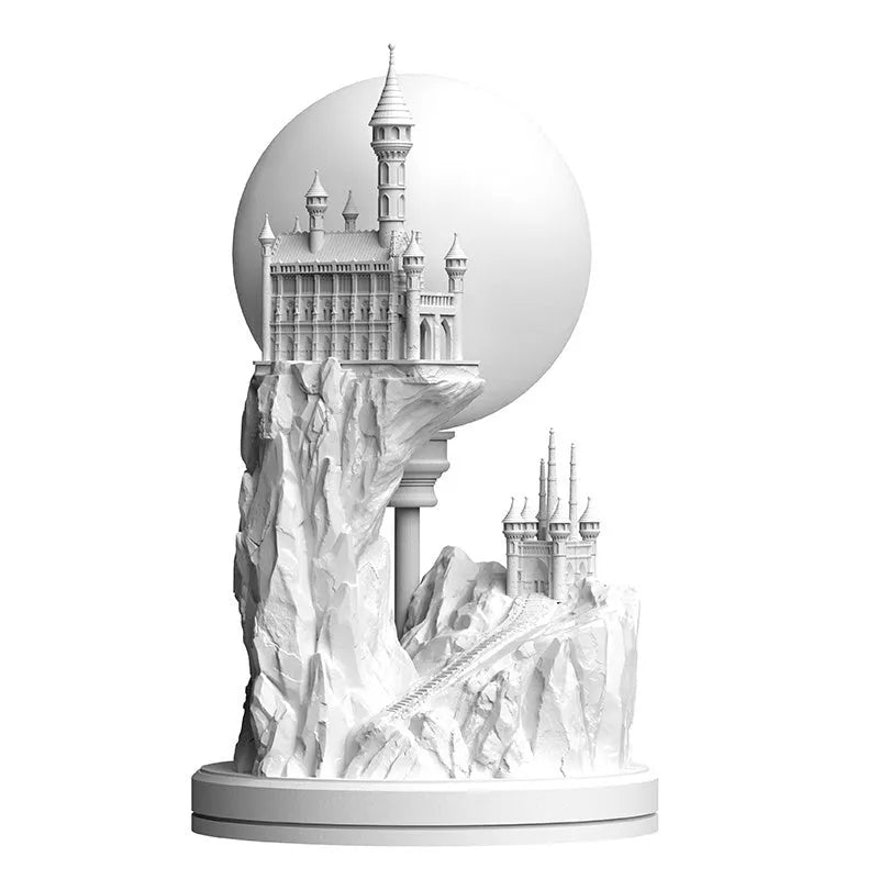White composite gypsum table lamp with night light function on bedside table