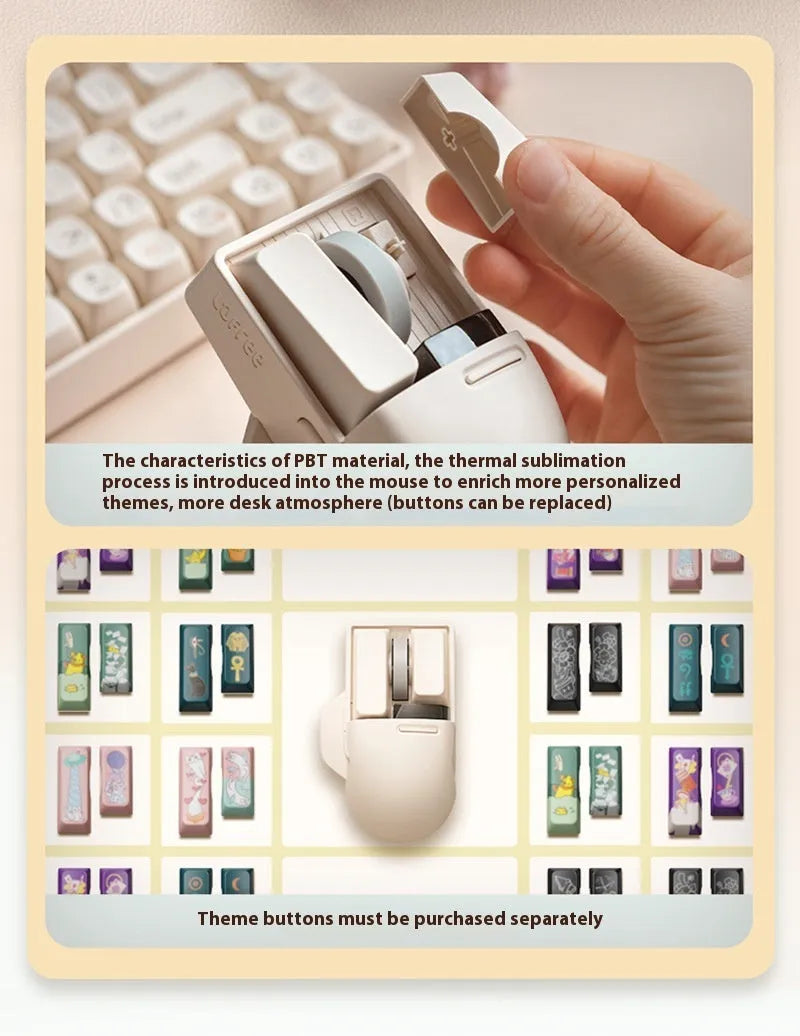 Xiaoqiao wireless computer mouse with 7 buttons and four-way roller in standard 100-120mm ergonomic design