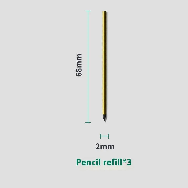 Loose leaf spiral notebook paper refill with 64 pages, metal pen core, and nine ballpoint, pencil, and plastic refills