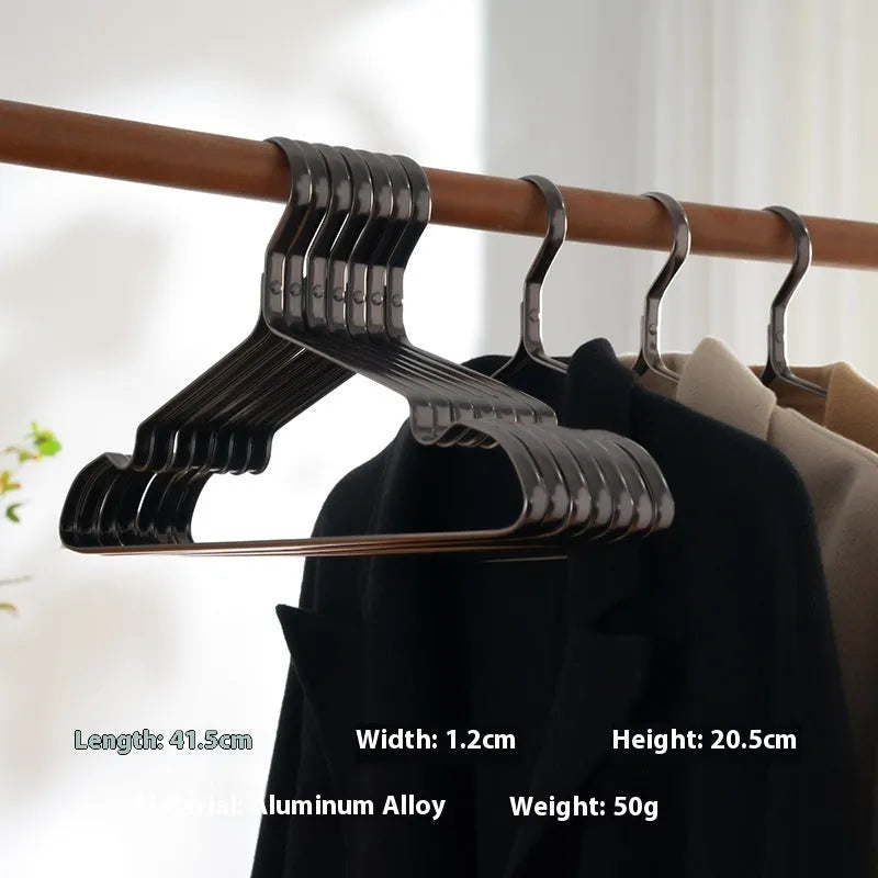 Elegant black modern simplicity clothes hanger with anti-slip surface.