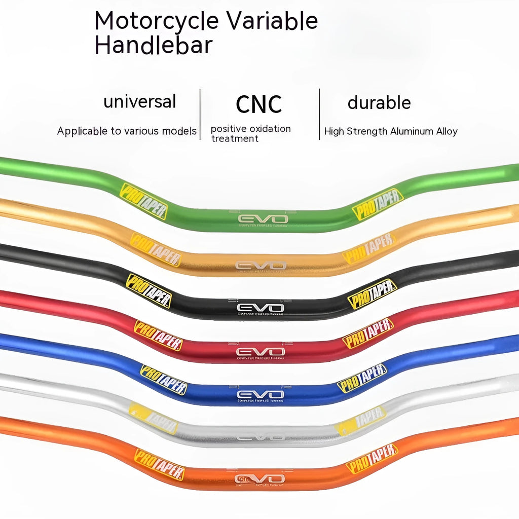 Orange aluminium alloy scrambling motorcycle handlebar showing 28mm diameter clamp area.