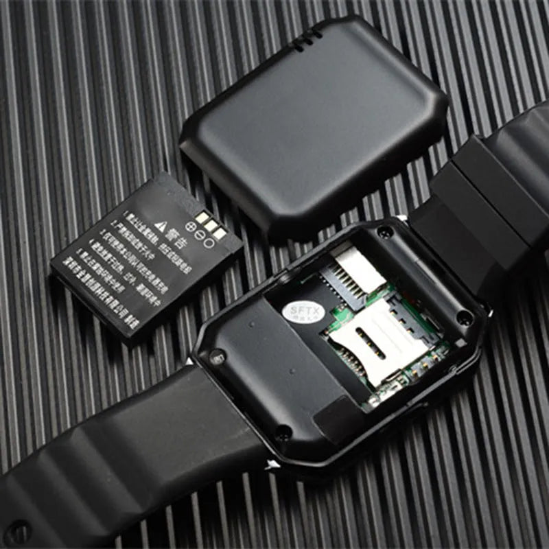 Smart watch with Bluetooth call function showing 1.44-inch touch screen and wrist strap in black, gold, silver grey, or white colour options