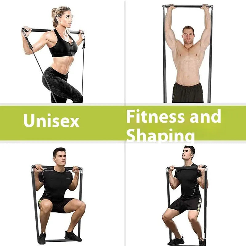 Two-segment push and pull fitness rod with integrated rope for resistance training