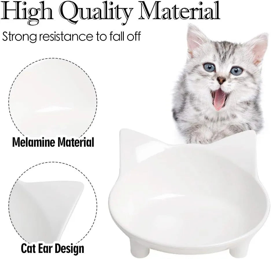 Shallow black melamine pet bowl with a non-slip rubber base for cats and small dogs.
