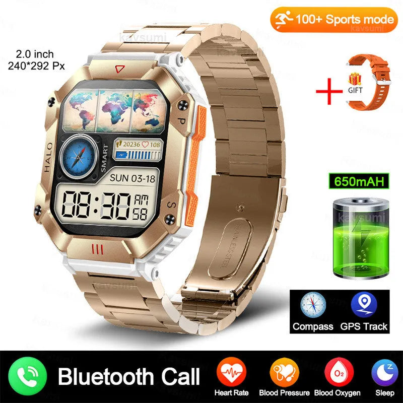 Android GPS fitness women's smart watch with black strap and waterproof display showing time and health metrics