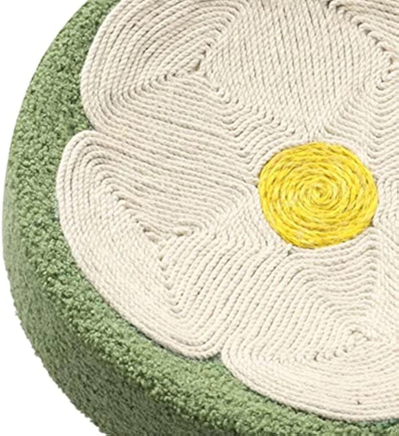 Green round cat scratcher bowl lounge bed with sisal material, 39cm diameter