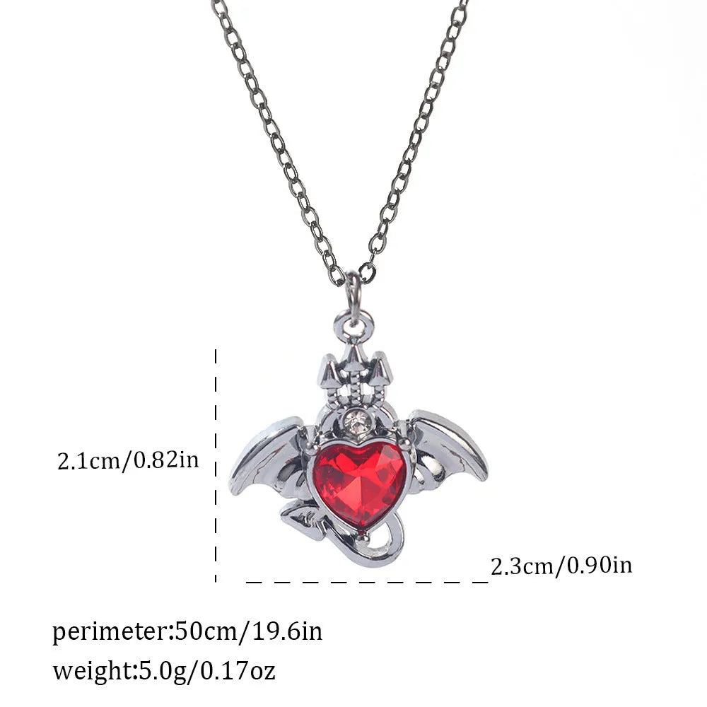 Close-up of a dark electroplated zinc alloy Halloween necklace pendant featuring a spider and bat design on a regular chain.
