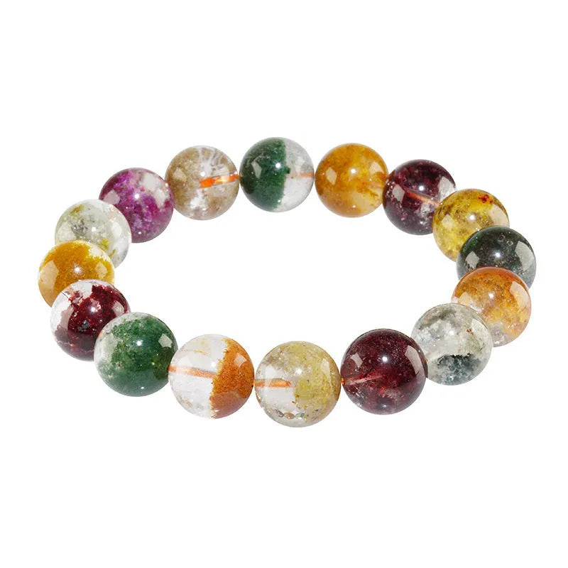 Crystal ball bracelet with colourful ghost cornucopia pattern and 10mm beads in ethnic style