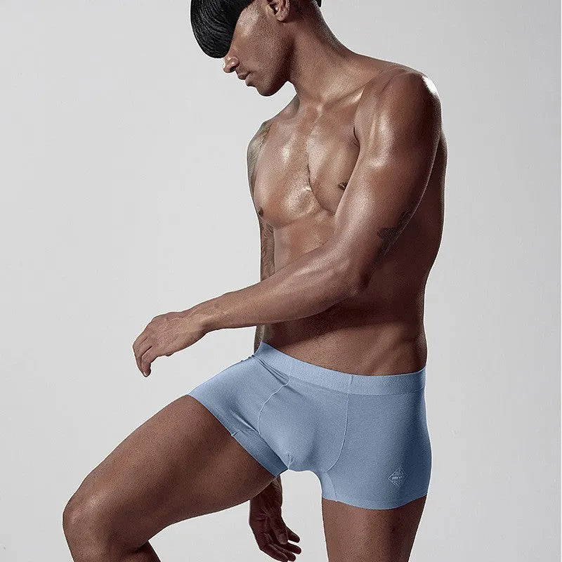 Men's seamless modal underwear in green, pink or white with mid waist design