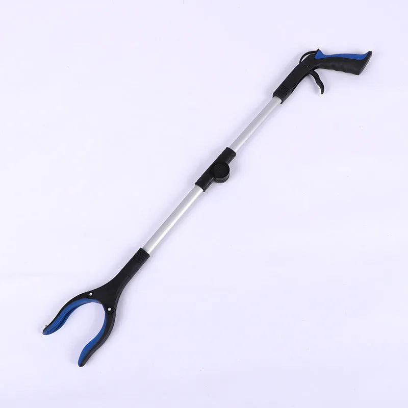 Foldable aluminium rubbish clamp with extended 80cm length and coloured handle
