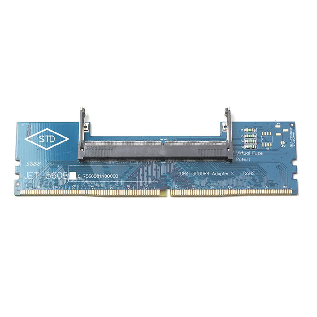 DDR4 laptop to desktop memory adaptor card with gold contacts in electrostatic bag