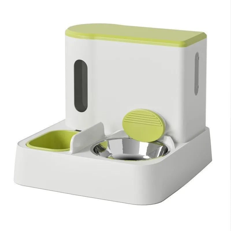 Automatic cat feeder water dispenser with integrated double bowl in choice of colours
