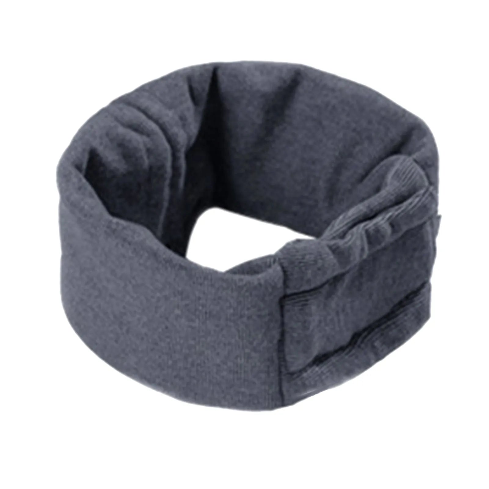 Dog wearing black calming hoodie covering ears with hair protection and scarf function