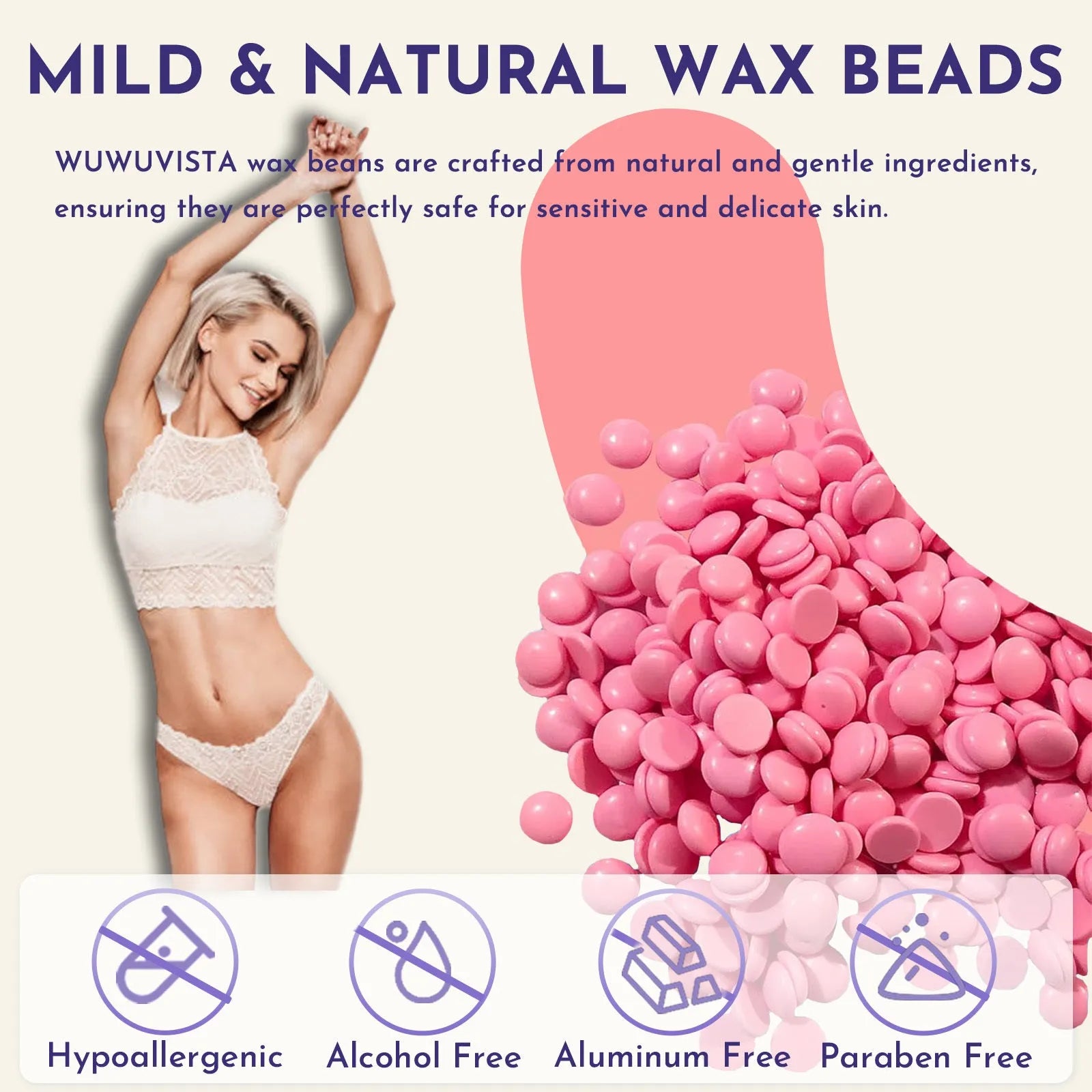 29-piece hard wax hair removal kit with black wax warmer, four wax beans, facial and body sticks, aftercare lotion and cooling masks
