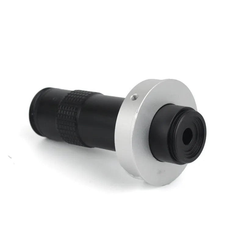 Black aluminium industrial camera monocular lens with 130x magnification