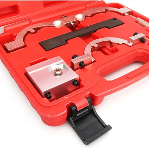 Red 7-piece 1.4T LUJ engine timing tool kit in case for Opel repair