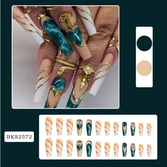 Detachable nail stickers with wave line design and jelly glue for at-home manicures