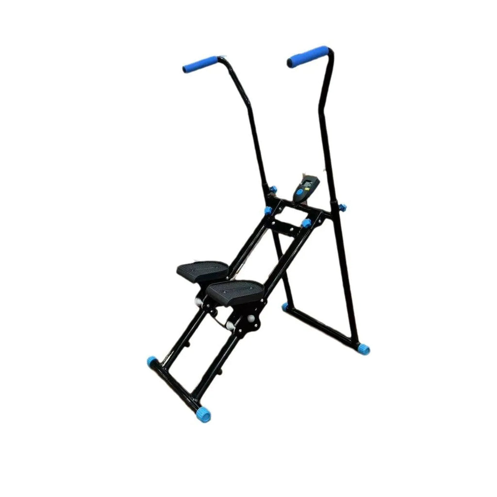 Foldable white treadmill climbing machine with integrated climbing frame for home fitness workouts