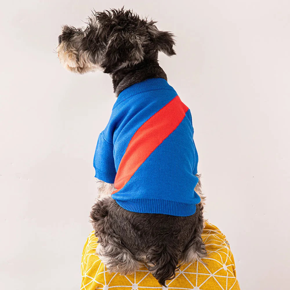 Wool blend pet sweater for dogs in black, orange red, pink, milky white, light green or sapphire blue