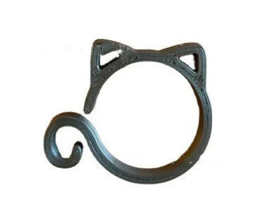 Cat-shaped plastic plant clip in green, red, white or yellow colours for garden support