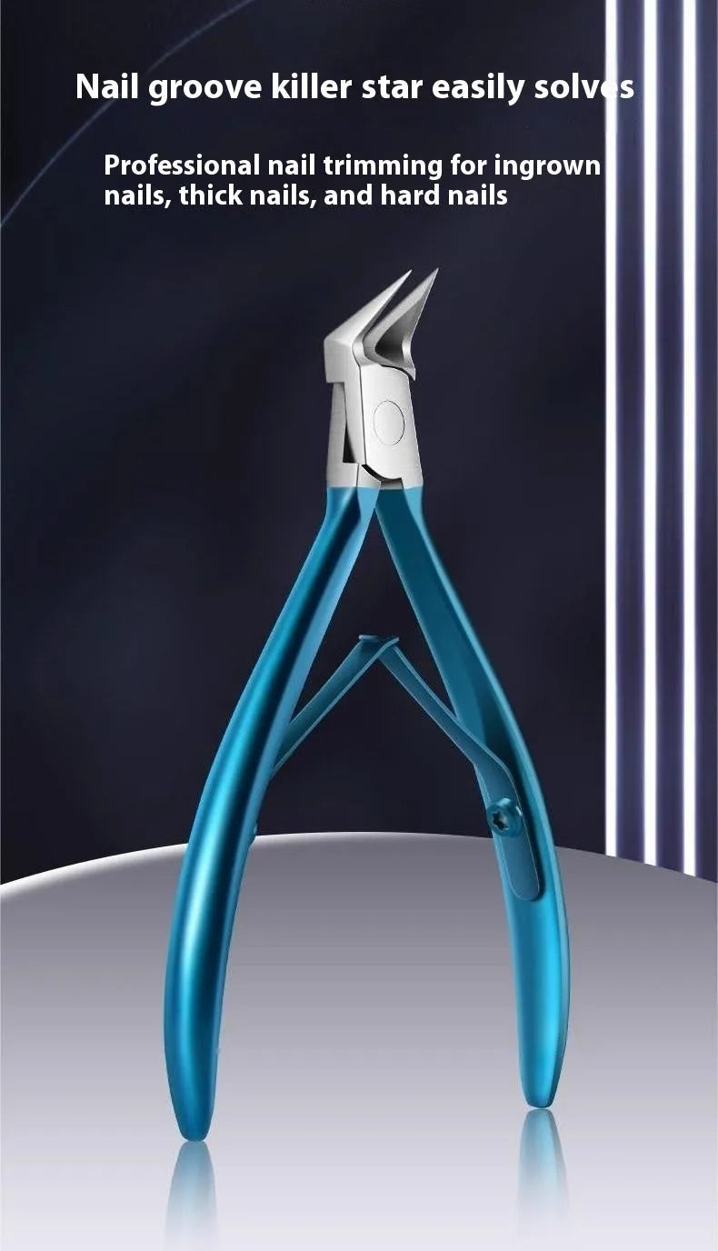 Anti-splash portable household fingernail maintenance kit showing multiple nail tools in brown, white and green colours