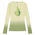 Women's gradient flower print long-sleeved t-shirt in light pink colour, thin polyester fabric