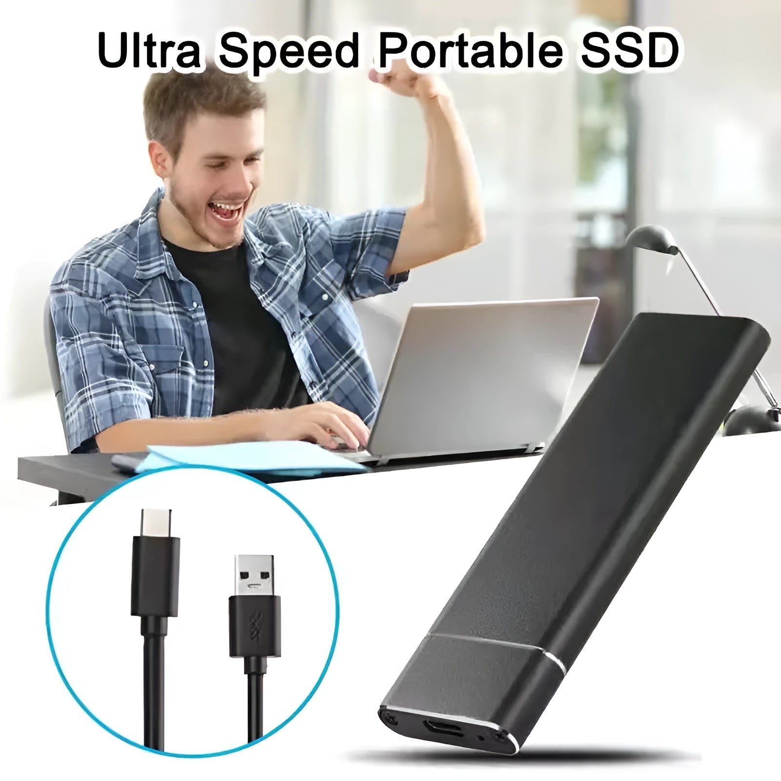 6TB capacity mobile hard disk with metal shell in multiple colour options including black, blue, orange, red, and silver